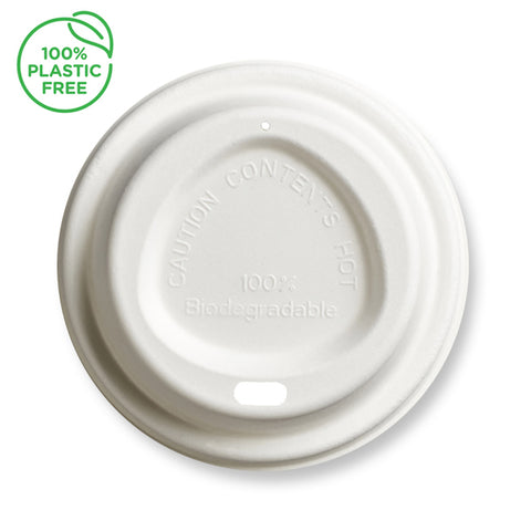 8oz-16oz Bagasse White Hot Drink Sip Thru Lid (1000 pack)