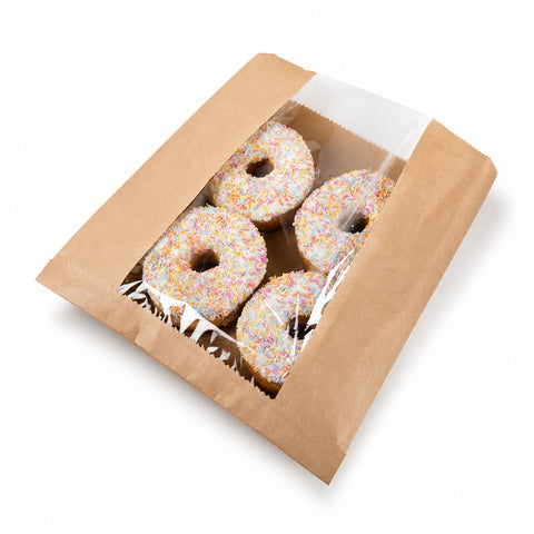 Film Front Biodegradable Brown Kraft Paper Bags (1000 pack)