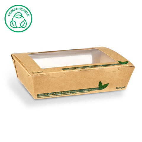 Tuck-Top Kraft Window Salad Boxes (200 pack)