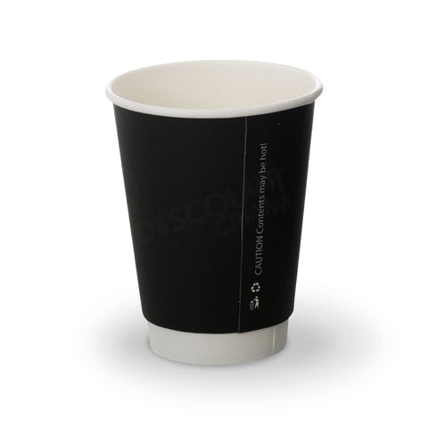 Black Double Wall Hot Drink Paper Cup (500 pack)