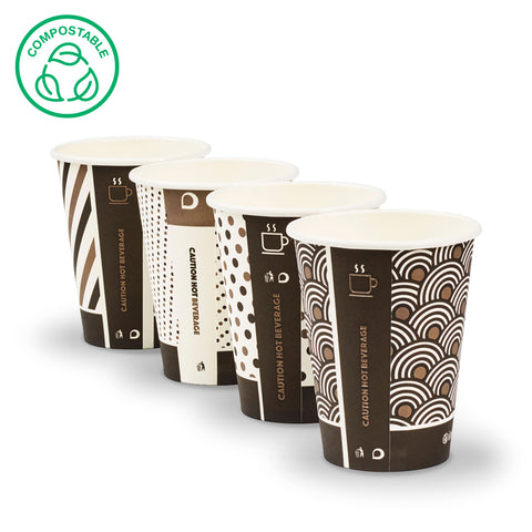 Mixed Design Compostable Bamboo Cups (1000 pack)