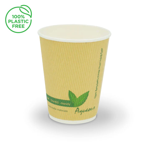 Compostable Kraft Ripple Wrap Hot Drink Paper Cup (500 pack)