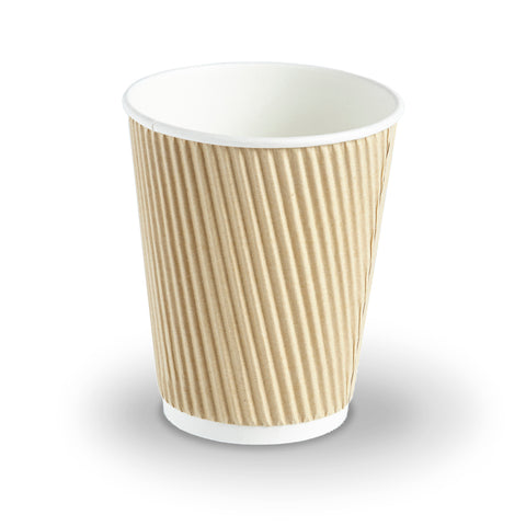 Kraft Ripple Wall Hot Drink Paper Cup (500 pack)