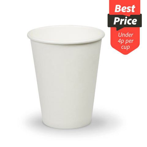 Plain White Single Wall Hot Drink Paper Cup (1000 pack)