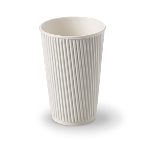 White Ripple Wall Hot Drink Paper Cup (500 pack)