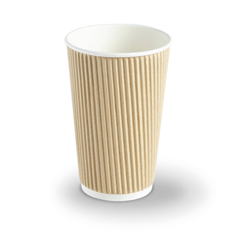 Kraft Ripple Wall Hot Drink Paper Cup (500 pack)