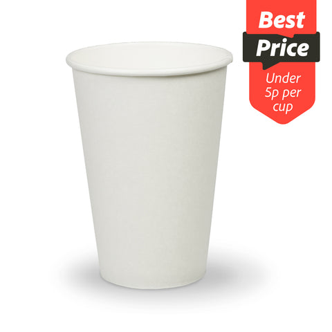 Plain White Single Wall Hot Drink Paper Cup (1000 pack)