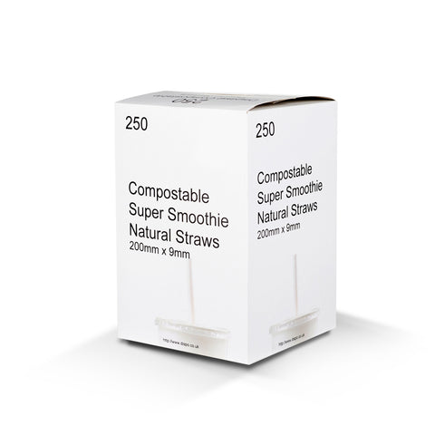 9mm Compostable Natural Smoothie Straws (5000 pack)