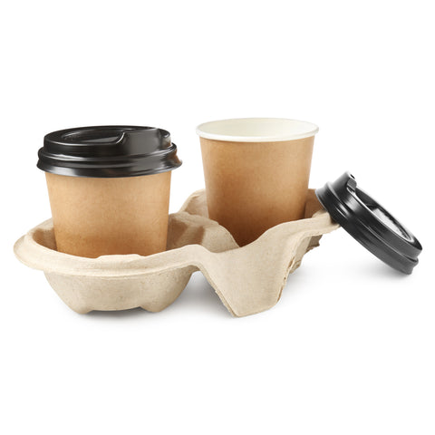 Moulded Pulp Fibre 2 Cup Carriers (360 pack)