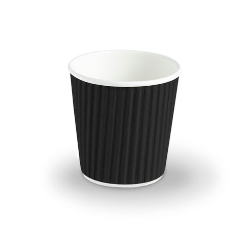 Black Ripple Wall Hot Drink Paper Cup (500 pack)