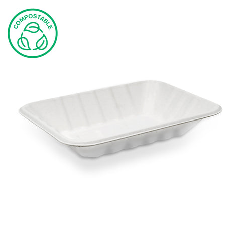 Bagasse Ribbed Food Trays (500 & 800 packs)