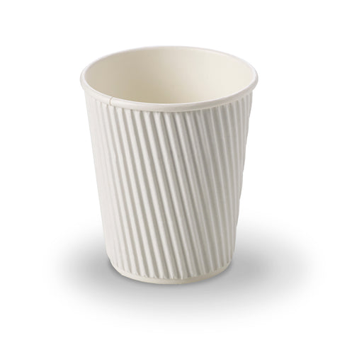 White Ripple Wall Hot Drink Paper Cup (500 pack)
