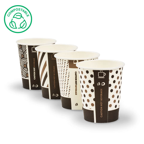 Mixed Design Compostable Bamboo Cups (1000 pack)