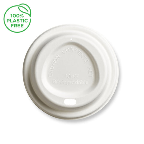 8oz-16oz Bagasse White Hot Drink Sip Thru Lid (1000 pack)