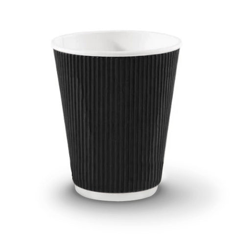 Black Ripple Wall Hot Drink Paper Cup (500 pack)