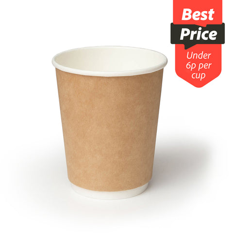 Kraft Double Wall Hot Drink Paper Cup (400 & 500 pack)