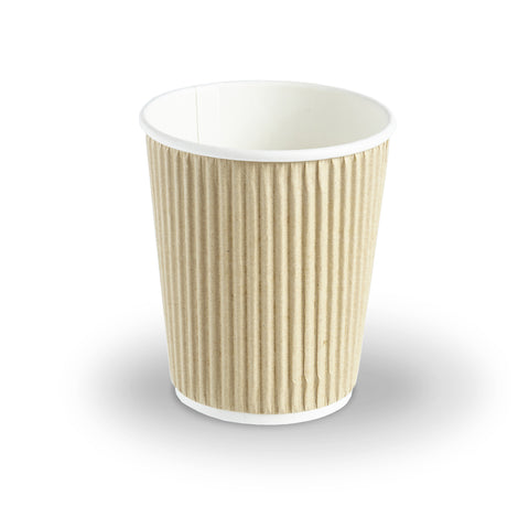 Kraft Ripple Wall Hot Drink Paper Cup (500 pack)