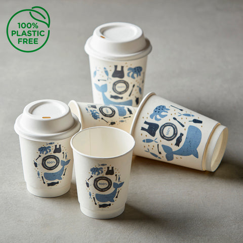 8oz-16oz Bagasse White Hot Drink Sip Thru Lid (1000 pack)