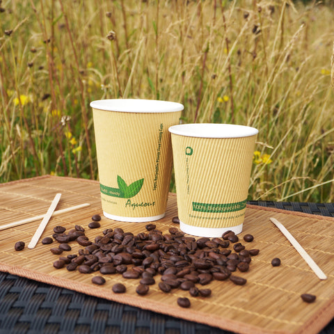 Compostable Kraft Ripple Wrap Hot Drink Paper Cup (500 pack)