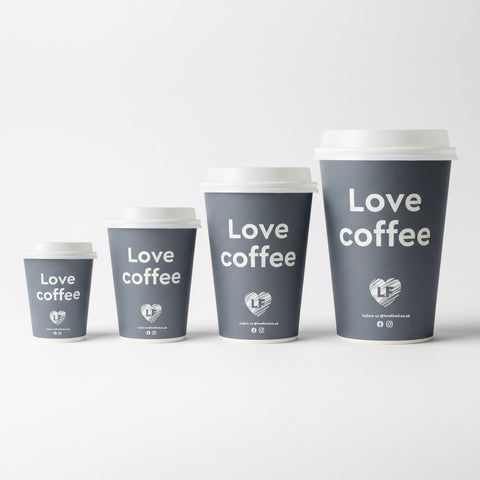 Branded Single Wall Paper Cups 4oz / 8oz / 12oz / 16oz (White)