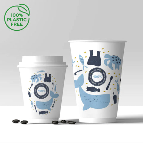 Aqueous Compostable Double Wall Hot Drink Paper Cup (500 pack)