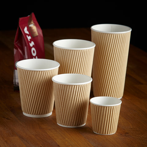 Kraft Ripple Wall Hot Drink Paper Cup (500 pack)