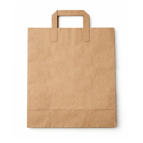 Kraft Flat Handle Paper Carrier Bags (250 pack)