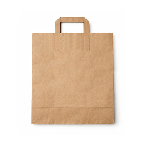 Kraft Flat Handle Paper Carrier Bags (250 pack)