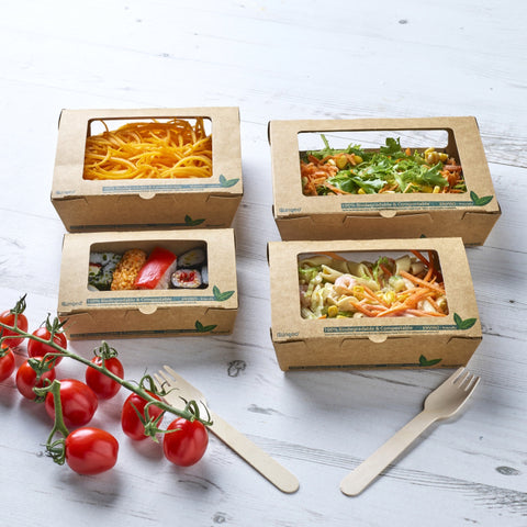 Tuck-Top Kraft Window Salad Boxes (200 pack)
