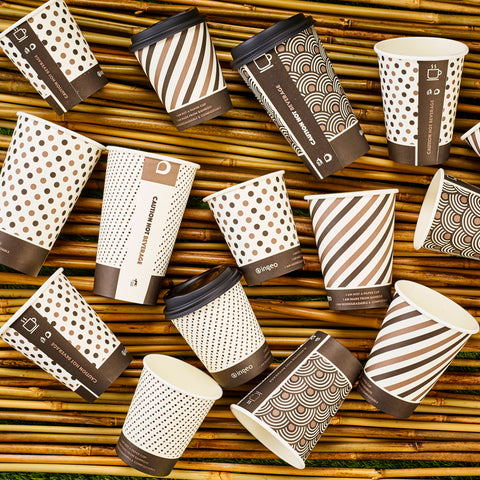 Mixed Design Compostable Bamboo Cups (1000 pack)