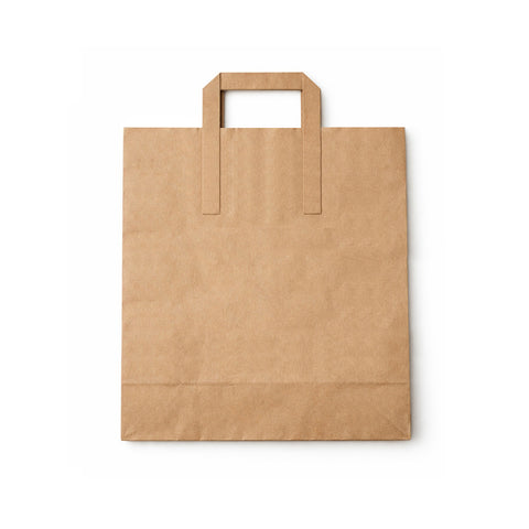Kraft Flat Handle Paper Carrier Bags (250 pack)
