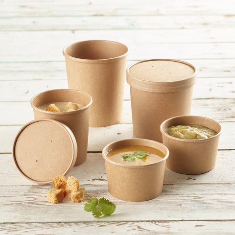 Kraft HD Soup Container Vented Paper Lid (500 pack)