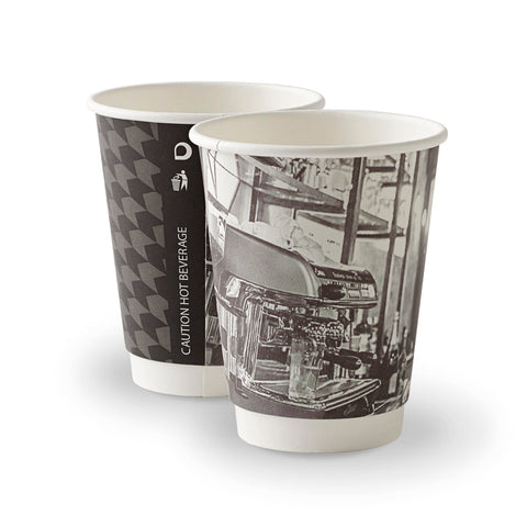 Barista Mixed Design Double Wall Hot Drink Paper Cup (500 pack)