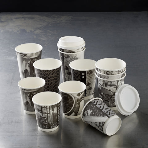 Barista Mixed Design Double Wall Hot Drink Paper Cup (500 pack)