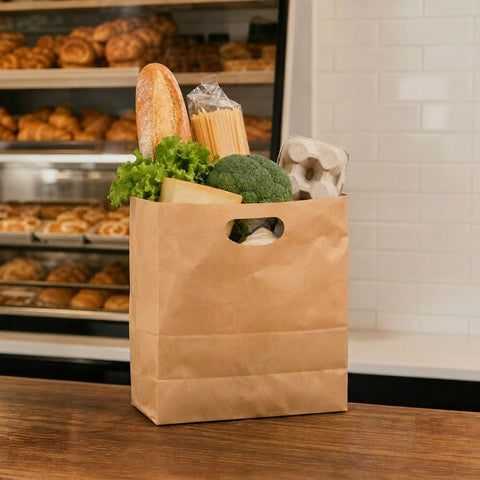Kraft Die Cut Handle Paper Carrier Bags (200 pack)
