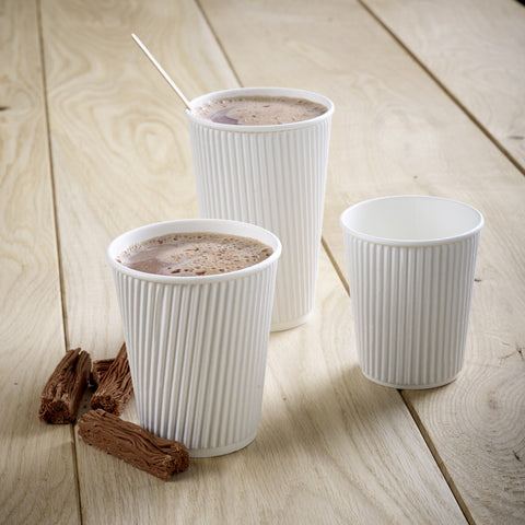 White Ripple Wall Hot Drink Paper Cup (500 pack)